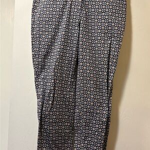 Zac & Rachel Navy Blue Floral-Print Dress Pants